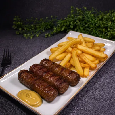 Mici porc-vita si cartofi prajiti - 350g (mustar inclus)