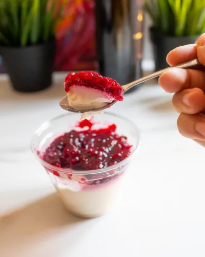 Panna cotta cu fructe de padure